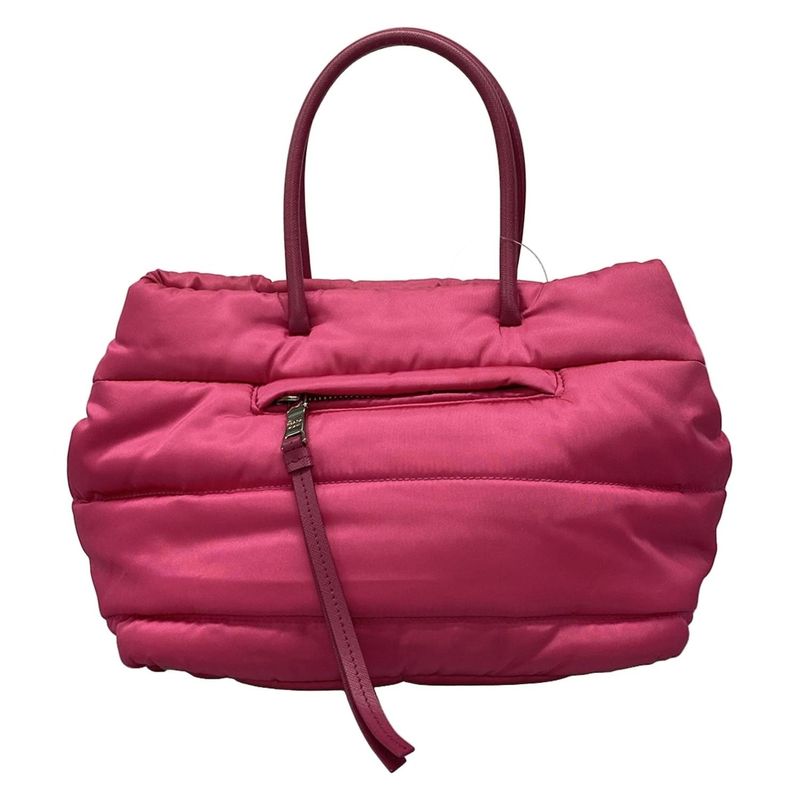 Prada Handbag Tessuto Bomber Pink Leather
