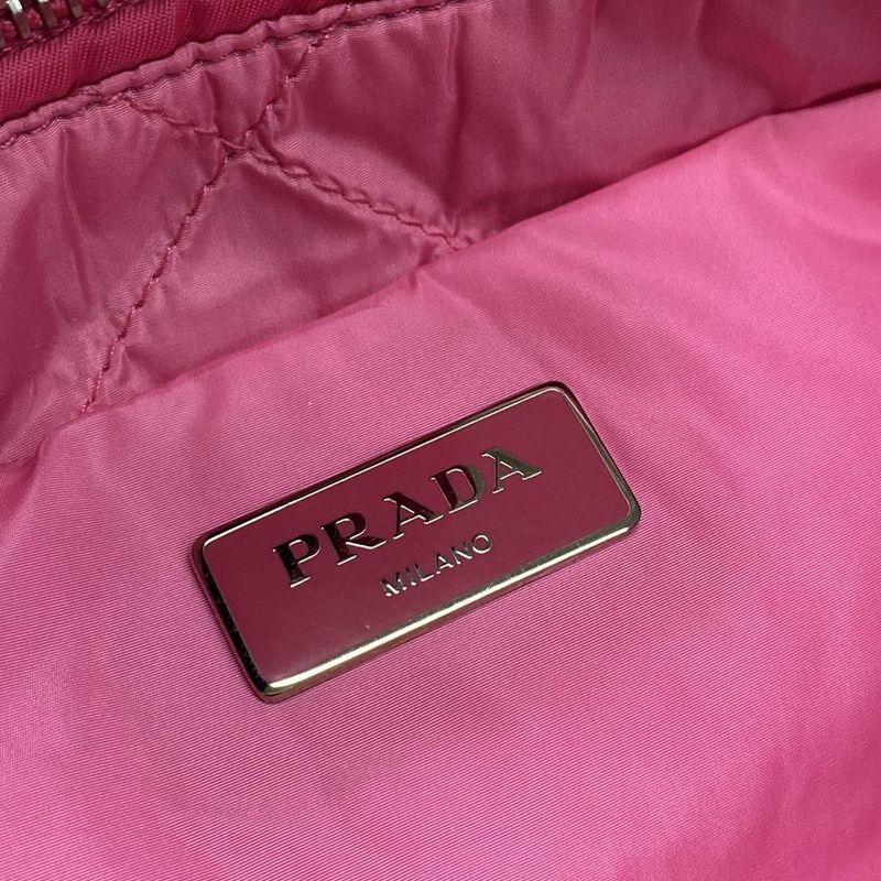 Prada Handbag Tessuto Bomber Pink Leather