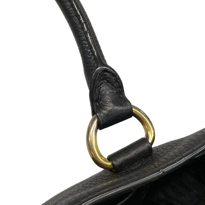 Prada Tote Bag - Black Leather Tag Leather