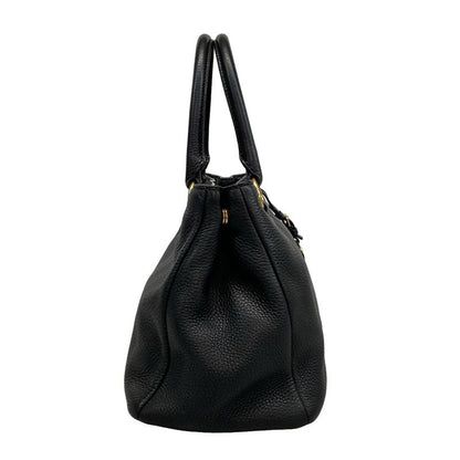 Prada Tote Bag - Black Leather Tag Leather