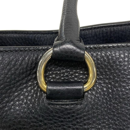 Prada Tote Bag - Black Leather Tag Leather