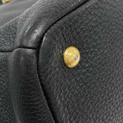 Prada Tote Bag - Black Leather Tag Leather