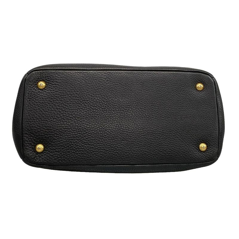 Prada Tote Bag - Black Leather Tag Leather