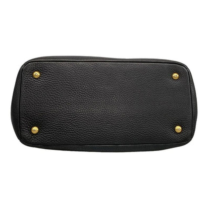Prada Tote Bag - Black Leather Tag Leather