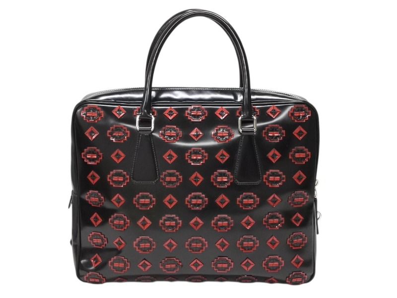 Prada Handbag Patent Leather Black