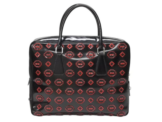 Prada Handbag Patent Leather Black