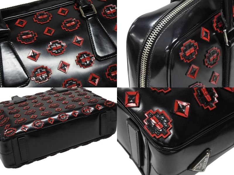 Prada Handbag Patent Leather Black — view 8