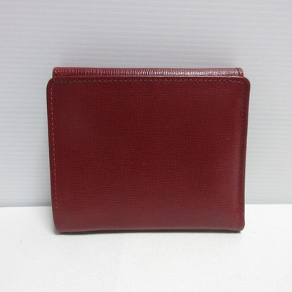 Good Celine Carriage Hardware Leather Bifold Wallet Compact Wallet Bordeaux