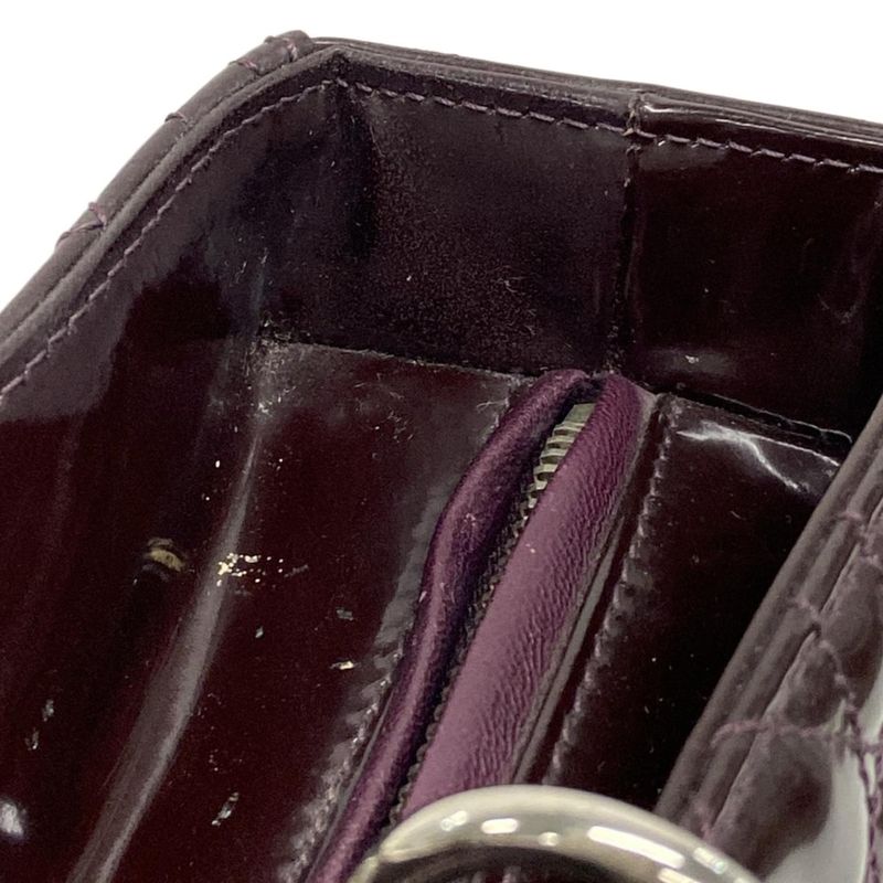 Dior/christian Dior Handbag Lady Dior Large Bag Purple Leather