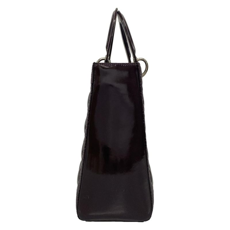 Dior/christian Dior Handbag Lady Dior Large Bag Purple Leather