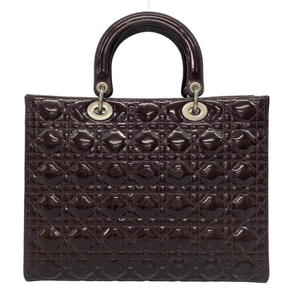 Dior/christian Dior Handbag Lady Dior Large Bag Purple Leather