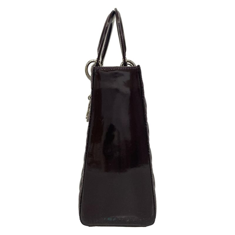 Dior/christian Dior Handbag Lady Dior Large Bag Purple Leather