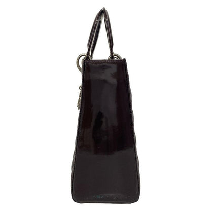 Dior/christian Dior Handbag Lady Dior Large Bag Purple Leather