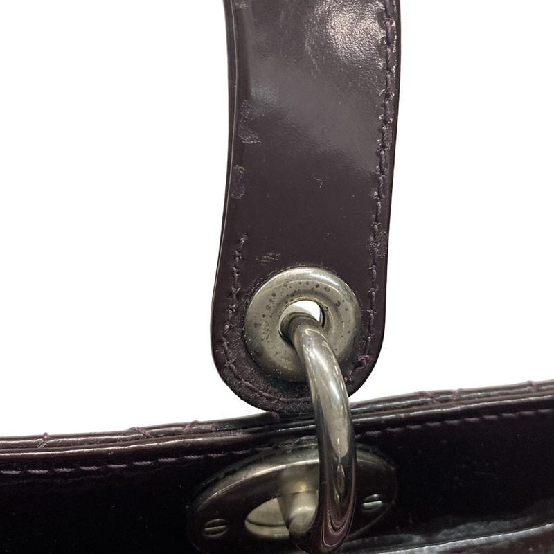 Dior/christian Dior Handbag Lady Dior Large Bag Purple Leather