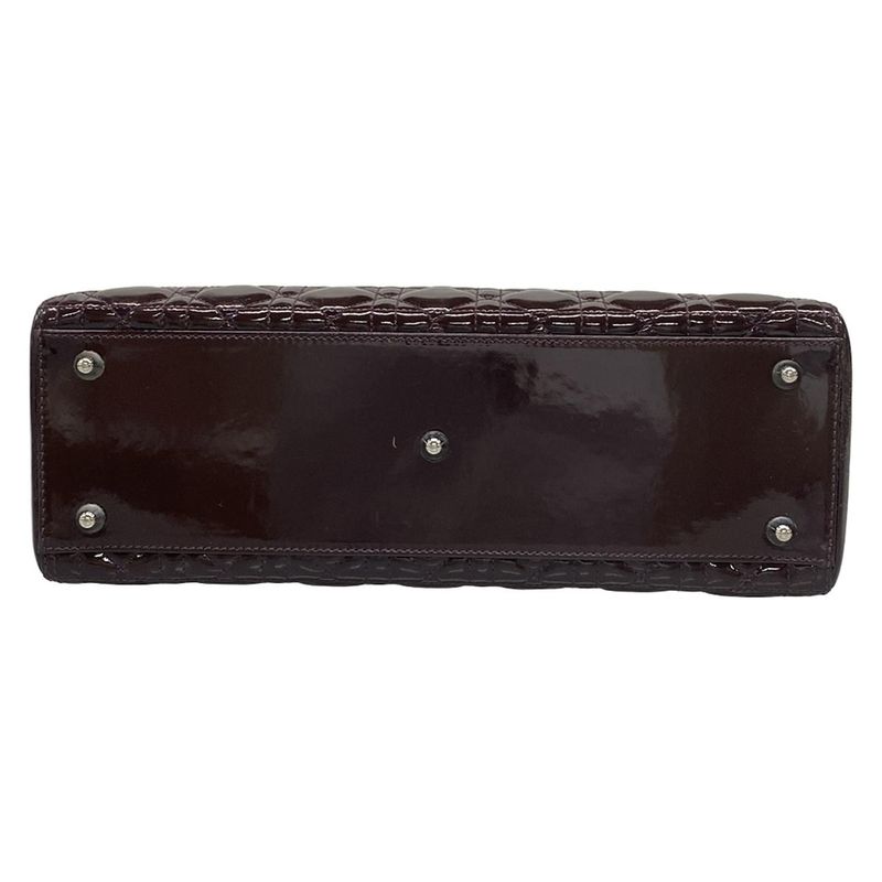 Dior/christian Dior Handbag Lady Dior Large Bag Purple Leather