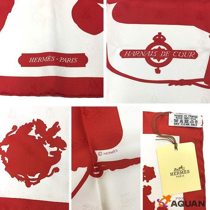 Unused Hermes Scarf Carré 90 Court Harness Court Harness Tattooage Aq3147