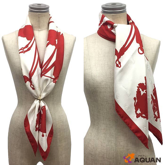 Unused Hermes Scarf Carré 90 Court Harness Court Harness Tattooage Aq3147