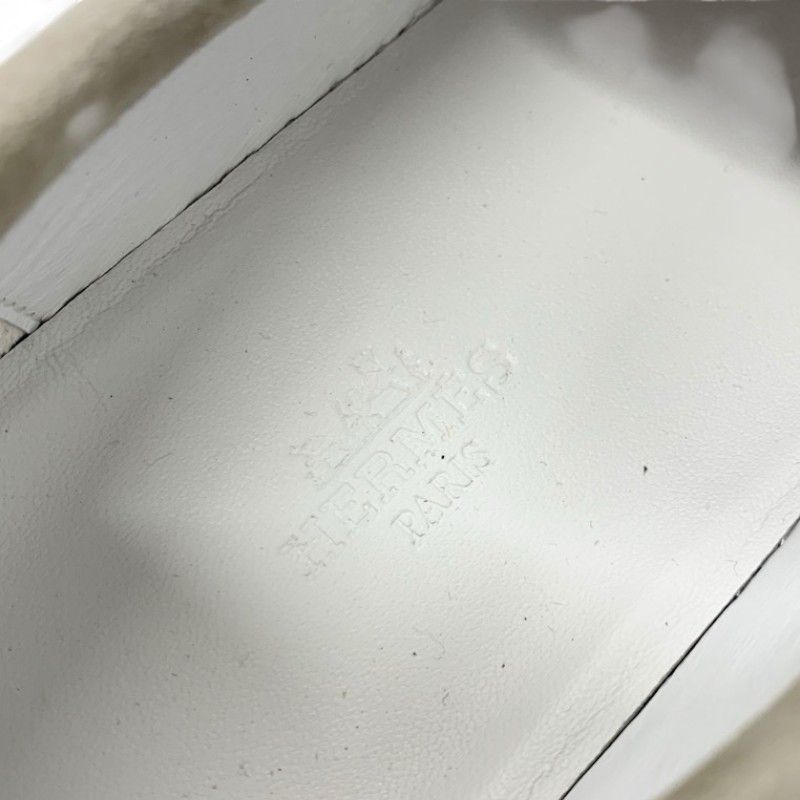 Hermes Game Sneakers Shoes Suede Beige Pink Gold Kelly Hardware Slip-on