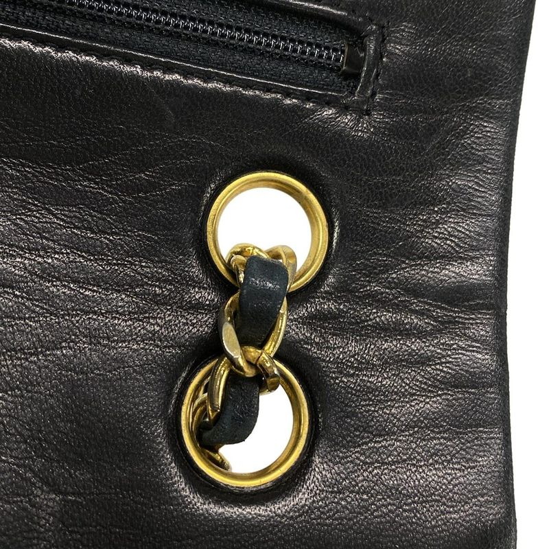 Chanel Shoulder Bag Double Flap Matelasse A01112 Black Chain Shoulder/gold