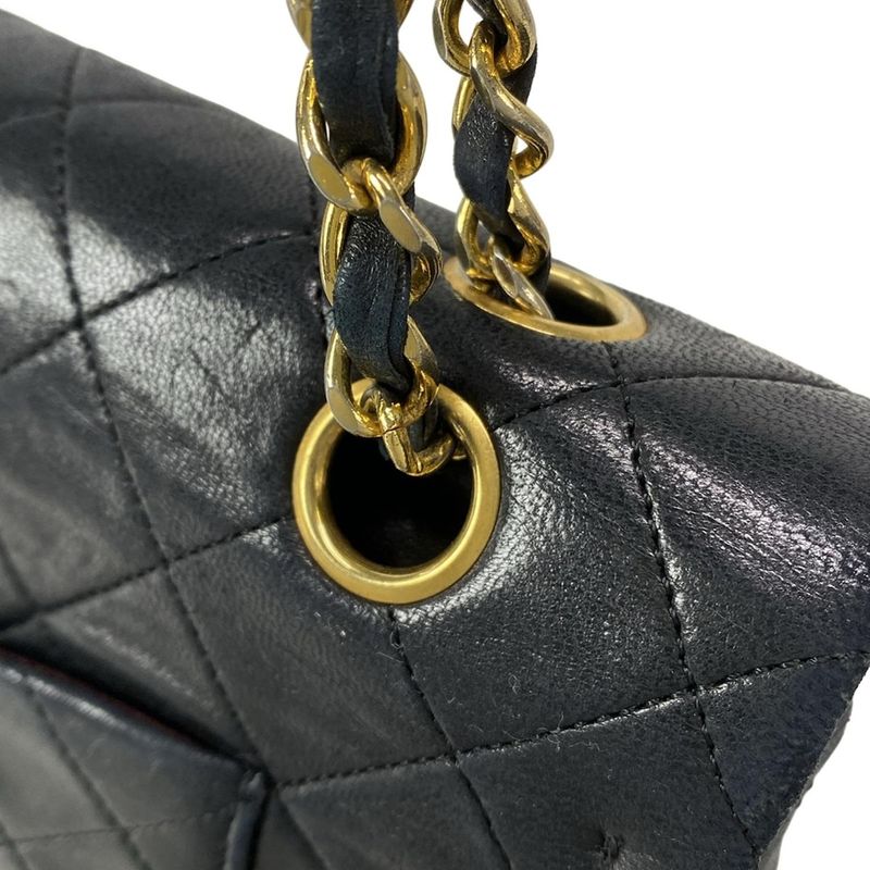 Chanel Shoulder Bag Double Flap Matelasse A01112 Black Chain Shoulder/gold