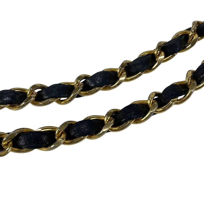 Chanel Shoulder Bag Double Flap Matelasse A01112 Black Chain Shoulder/gold