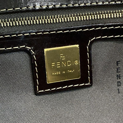 Fendi Handbag Mamma Bucket Zucchino Pattern 26424 Beige And Dark Brown