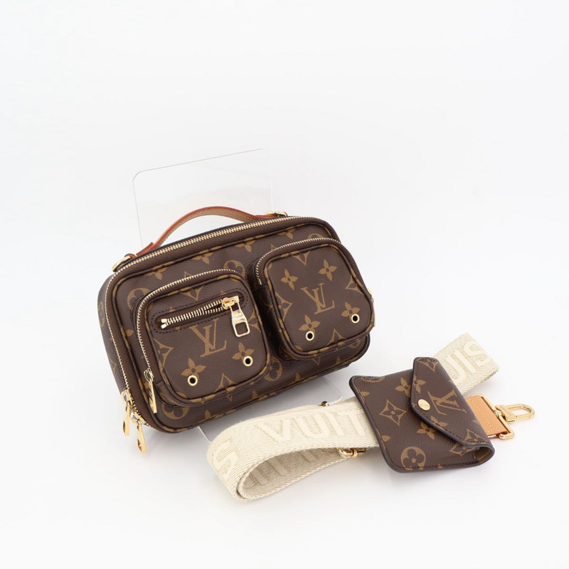 Louis Vuitton Utility Crossbody Shoulder Bag PVC Coated Canvas Leather Monogram