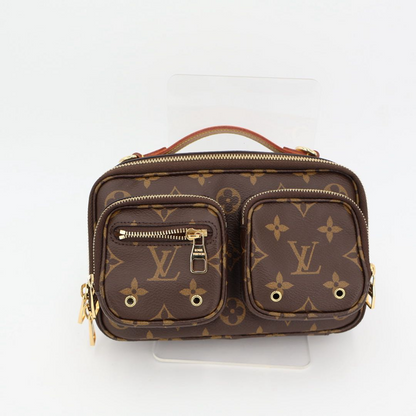 Louis Vuitton Utility Crossbody Shoulder Bag PVC Coated Canvas Leather Monogram