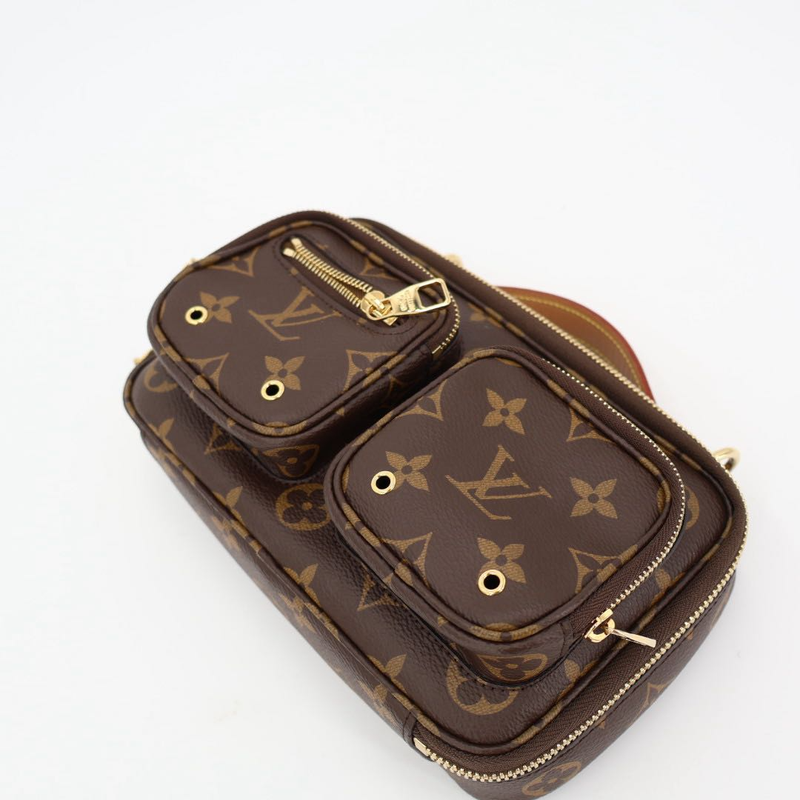 Louis Vuitton Utility Crossbody Shoulder Bag PVC Coated Canvas Leather Monogram