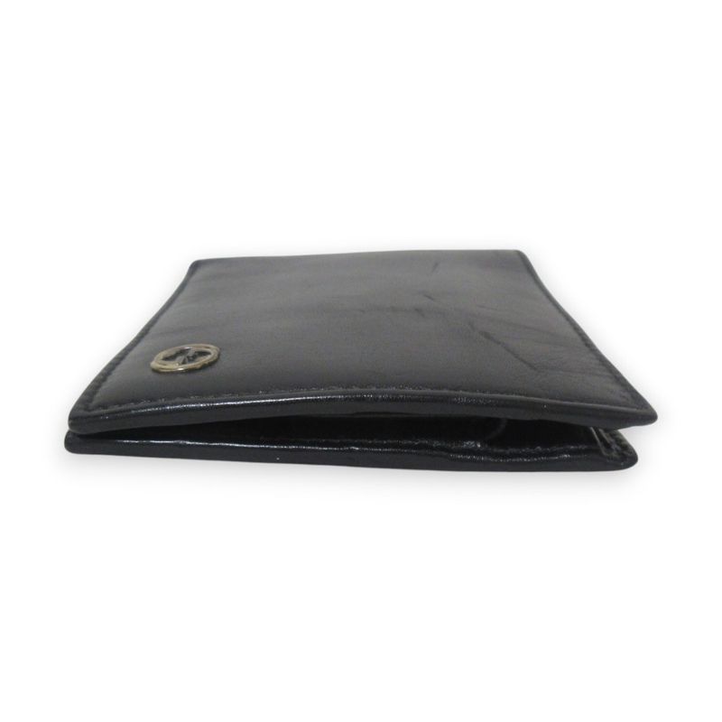 Gucci Interlocking G Leather Bifold Wallet Compact Wallet Black Women's Used