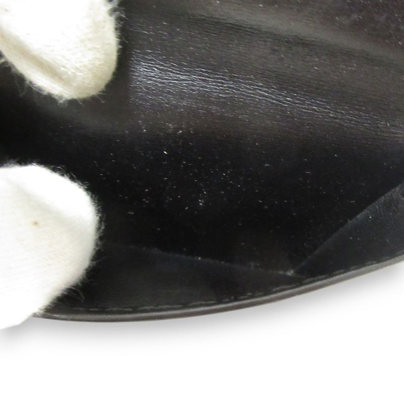 Gucci Interlocking G Leather Bifold Wallet Compact Wallet Black Women's Used