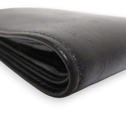 Gucci Interlocking G Leather Bifold Wallet Compact Wallet Black Women's Used