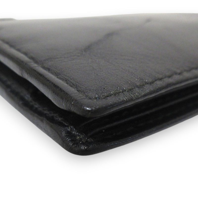 Gucci Interlocking G Leather Bifold Wallet Compact Wallet Black Women's Used