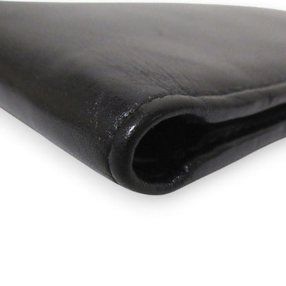 Gucci Interlocking G Leather Bifold Wallet Compact Wallet Black Women's Used