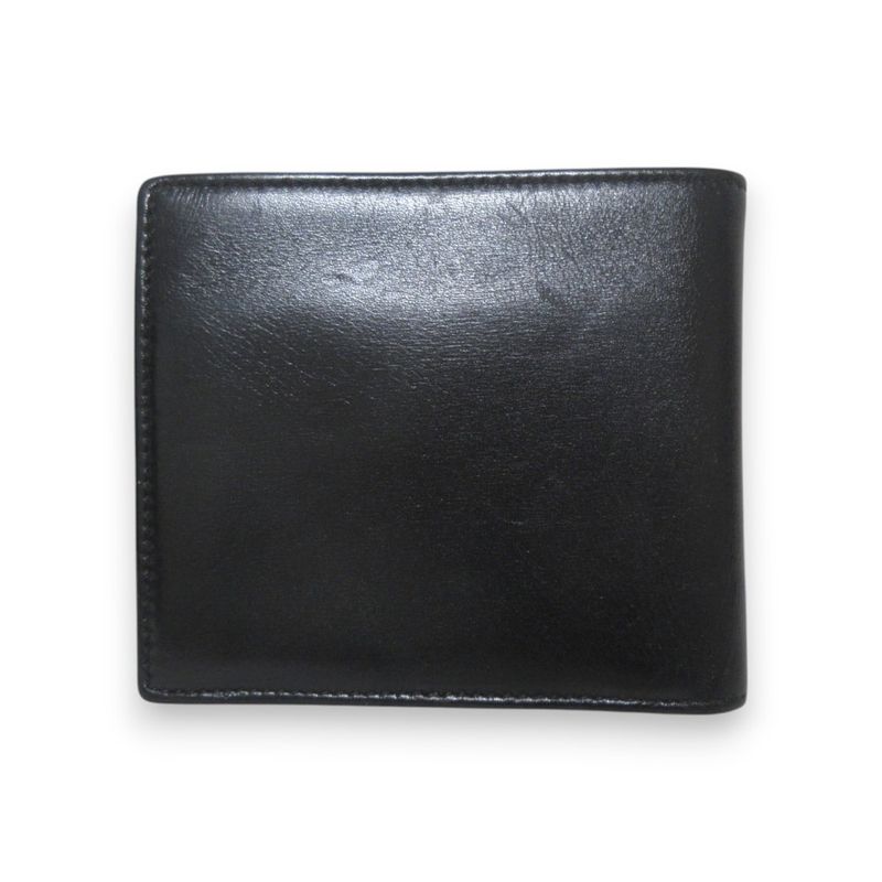 Gucci Interlocking G Leather Bifold Wallet Compact Wallet Black Women's Used