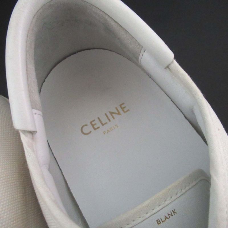 Good Celine Eddy Period Blank Canvas Low Cut Sneakers Size 39 Equivalent To