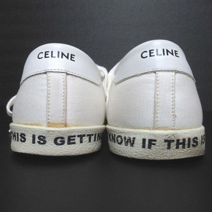 Good Celine Eddy Period Blank Canvas Low Cut Sneakers Size 39 Equivalent To