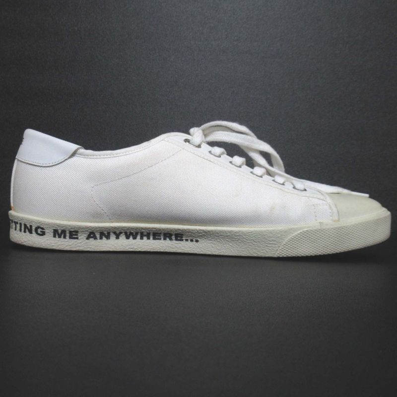 Good Celine Eddy Period Blank Canvas Low Cut Sneakers Size 39 Equivalent To