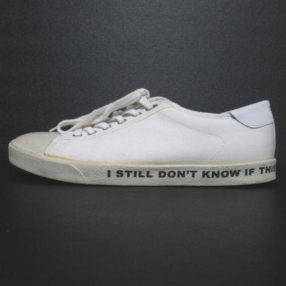 Good Celine Eddy Period Blank Canvas Low Cut Sneakers Size 39 Equivalent To