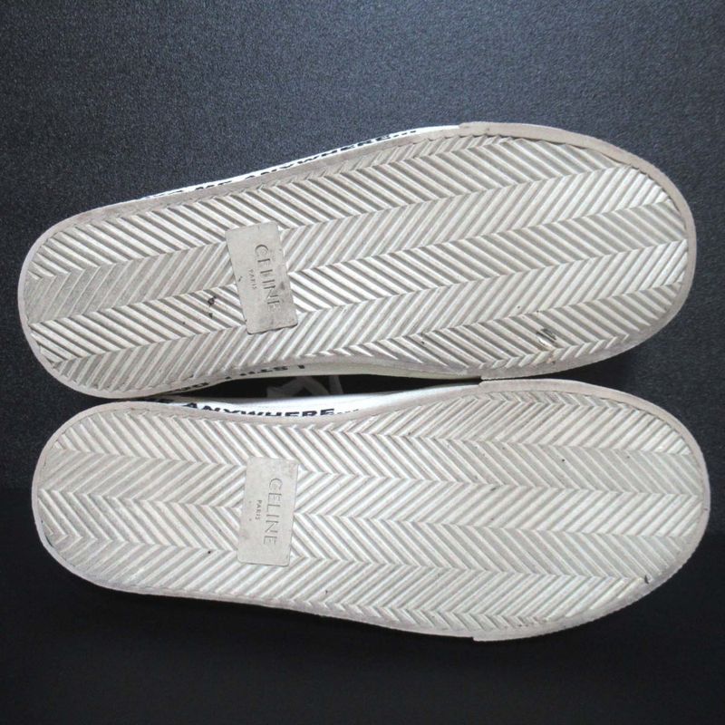 Good Celine Eddy Period Blank Canvas Low Cut Sneakers Size 39 Equivalent To