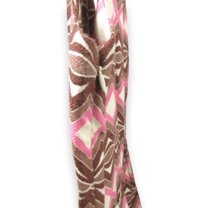 Prada Linen And Silk Total Pattern Sleeveless Knee-length Dress Size 38 Brown