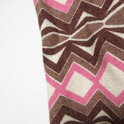 Prada Linen And Silk Total Pattern Sleeveless Knee-length Dress Size 38 Brown