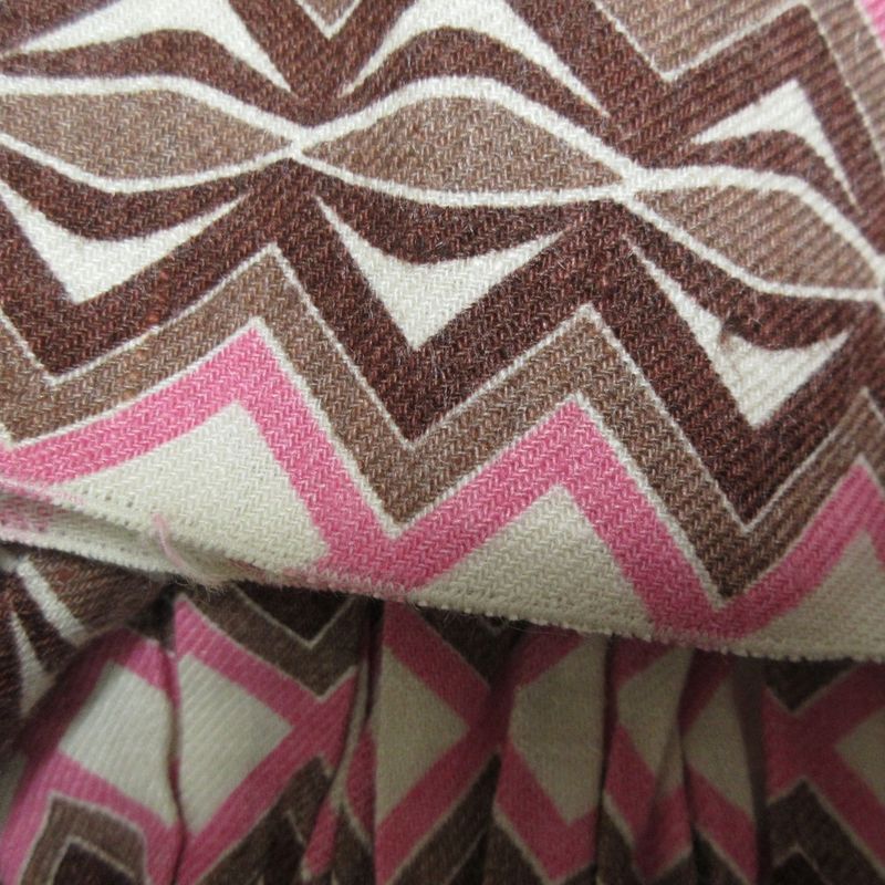 Prada Linen And Silk Total Pattern Sleeveless Knee-length Dress Size 38 Brown