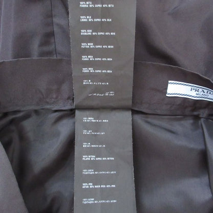 Prada Knee Length Silk Box Pleated Skirt 44S Black Women Used