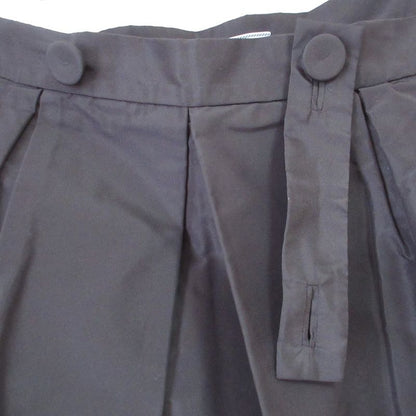 Prada Knee Length Silk Box Pleated Skirt 44S Black Women Used