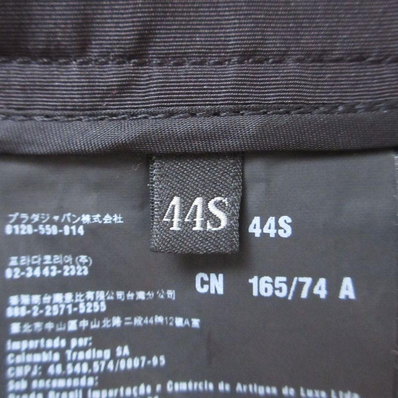 Prada Knee Length Silk Box Pleated Skirt 44S Black Women Used