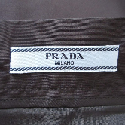 Prada Knee Length Silk Box Pleated Skirt 44S Black Women Used
