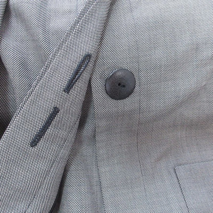 Christian DIOR Vintage Plaid Patterned Winged Mid-length Wool Collarless Jacket