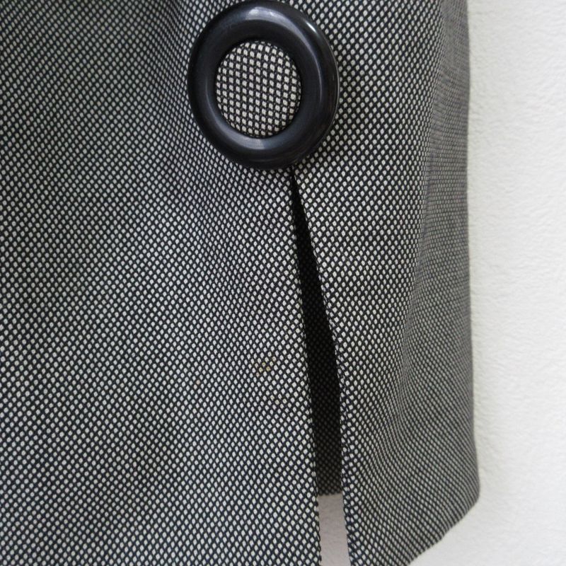 Christian DIOR Vintage Plaid Patterned Winged Mid-length Wool Collarless Jacket