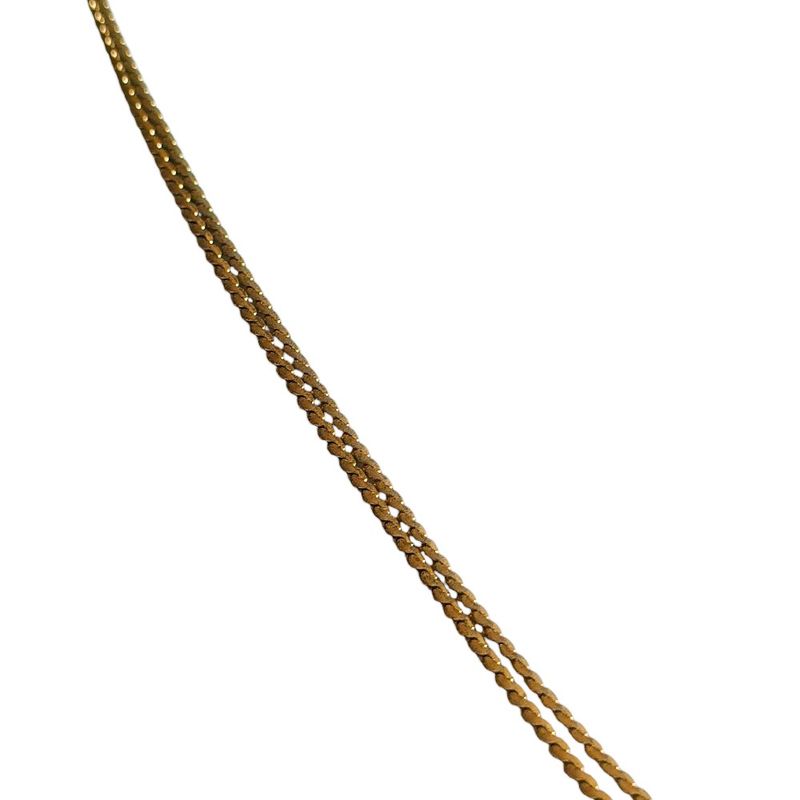 Christian Dior CD Logo Chain Pendant Necklace Accessories Gold Color Ladies Used